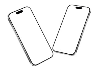 High quality realistic 3d render smartphone ui ux screen mockup with transparent PNG