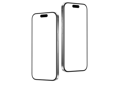 High quality realistic 3d render smartphone ui ux screen mockup with transparent PNG