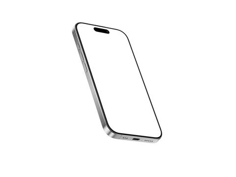 High quality realistic 3d render smartphone ui ux screen mockup with transparent PNG