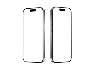 High quality realistic 3d render smartphone ui ux screen mockup with transparent PNG