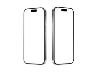 High quality realistic 3d render smartphone ui ux screen mockup with transparent PNG