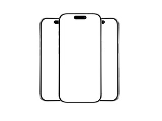 High quality realistic 3d render smartphone ui ux screen mockup with transparent PNG