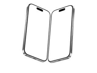 High quality realistic 3d render smartphone ui ux screen mockup with transparent PNG