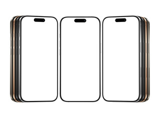 High quality realistic 3d render smartphone ui ux screen mockup with transparent PNG