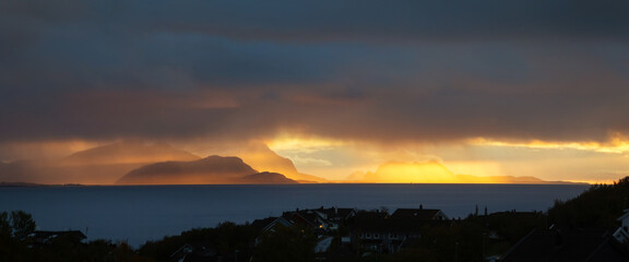 Sunset Over Bodø with Dramatic Sky