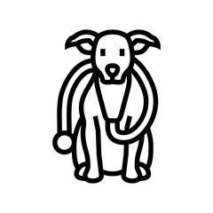 stethoscope dog line icon vector. stethoscope dog sign. isolated contour symbol black illustration