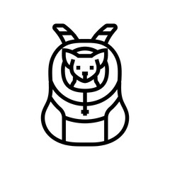 carrier dog line icon vector. carrier dog sign. isolated contour symbol black illustration