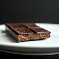 chocolate bar on a white plate
