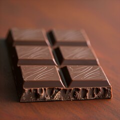 chocolate bar on wooden table 