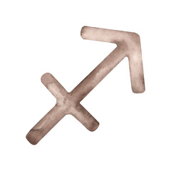 Obraz premium Zodiac watercolor hand-drawn illustration with symbols sagittarius. Horoscope symbol, the designation of the zodiac signs