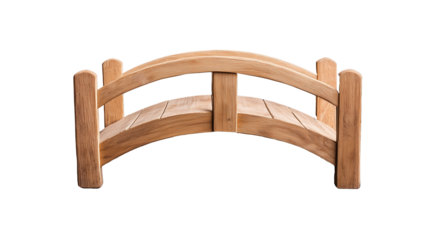 Small wooden bridge model isolated on transparent background