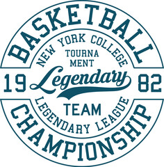 New York college vector label and print design for t-shirt Basketball graphic College Brooklyn typography Vector illustration