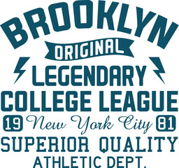 New York college vector label and print design for t-shirt Basketball graphic College Brooklyn typography Vector illustration