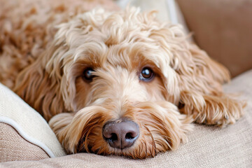 a dog lounging on a cozy bed at a pet-friendly hotel