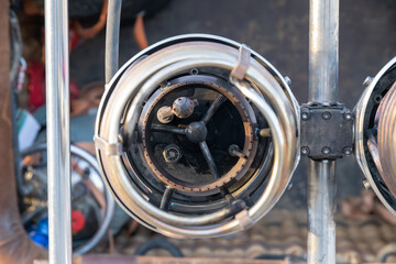 Fototapeta premium Detailed Close-up of Hot Air Balloon Burner Element