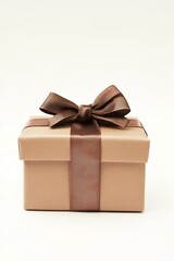 Obraz premium Gift box with satin ribbon on white background
