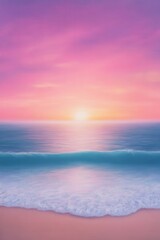 Obraz premium Breathtaking sunset over the tranquil ocean waves