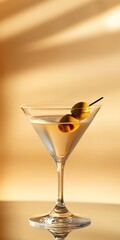 Martini glass with olives