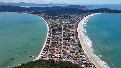Bombinhas Skyline At Bombinhas In Santa Catarina Brazil. Beach Skyline. Nature Landscape. Summer...