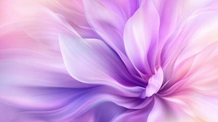 Obraz premium A delicate, abstract flower design featuring soft shades of purple, pink, and lavender, creating a serene and harmonious visual.