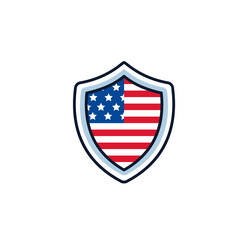 USA badge icon flat vector design