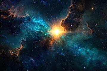 Obraz premium A Starburst in a Cosmic Nebula
