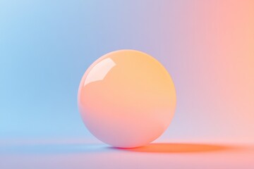 Fototapeta premium Vibrant pastel balloon floating in a gradient background