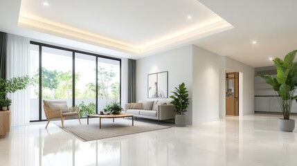 Modern Living Room with Bright Natural Light