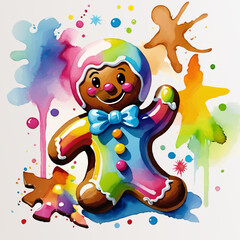 colorful suger coated gingerbread man