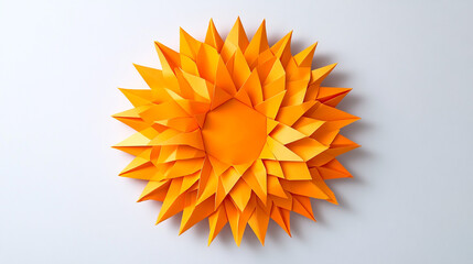 Orange Paper Starburst Origami Craft Decoration