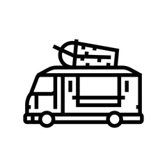 taco fusion food truck line icon vector. taco fusion food truck sign. isolated contour symbol black illustration