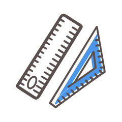 Fototapeta premium Ruler and triangle icon for measurement and precision