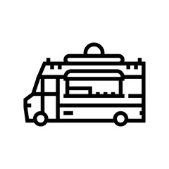 indian street food truck line icon vector. indian street food truck sign. isolated contour symbol black illustration
