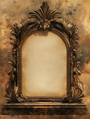 baroque style frame on a grunge background - genrative ai