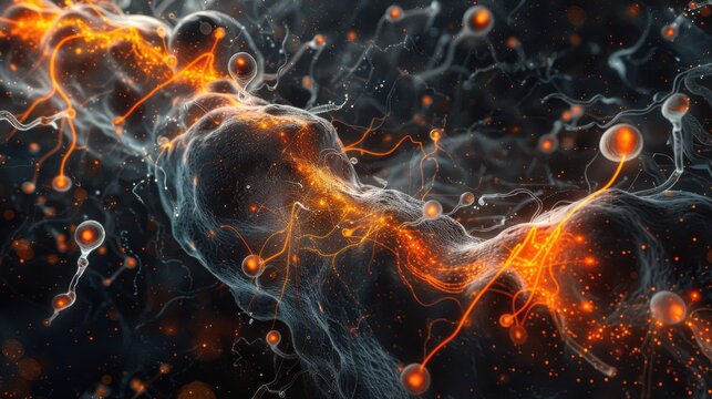 A high-tech visualization of brain cells, showing detailed synaptic activity and neural networks. --ar 16:9 --style raw --stylize 250 Job ID: 32bd57f9-0cc6-41c8-ad67-5a2f32997555