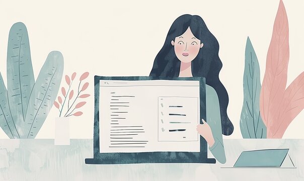 A person interacts with a digital loyalty points system displayed on a laptop, emphasizing customer rewards and encouraging repeat purchases in a serene setting