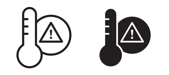 Temperature warning sign vector icon.
