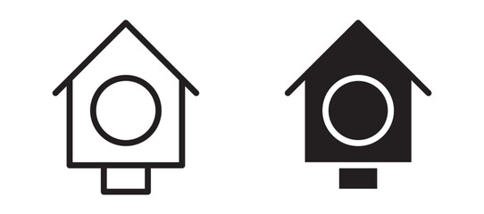Bird house vector icon.