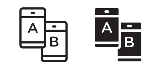 A B testing vector icon.