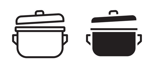 Cooking pot vector icon.