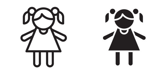 Doll vector icon.