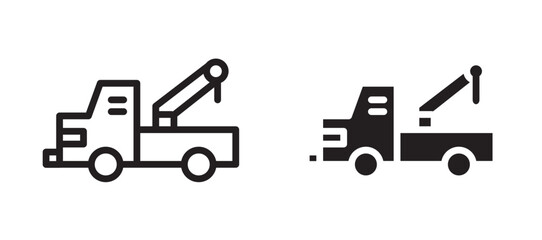 Tow truck vector icon.
