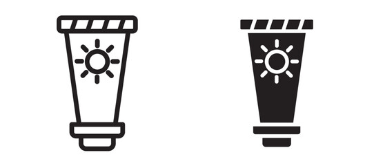 Sun cream vector icon.
