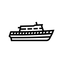 ferry ship line icon vector. ferry ship sign. isolated contour symbol black illustration