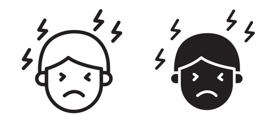 Headache vector icon. vector icon.
