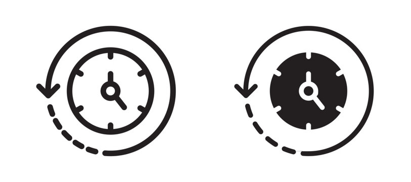 Rewind time vector icon.