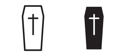 Coffin vector icon.