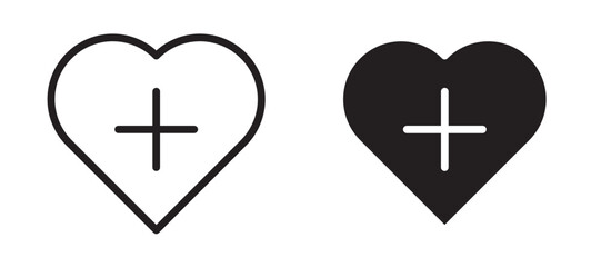 Fototapeta premium Health insurance liner icon vector set.