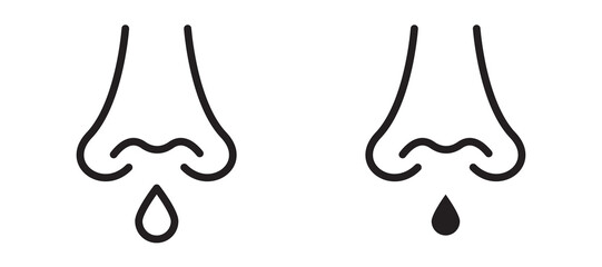 Stuffy nose vector icon.