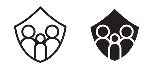 Family insurance vector icon.